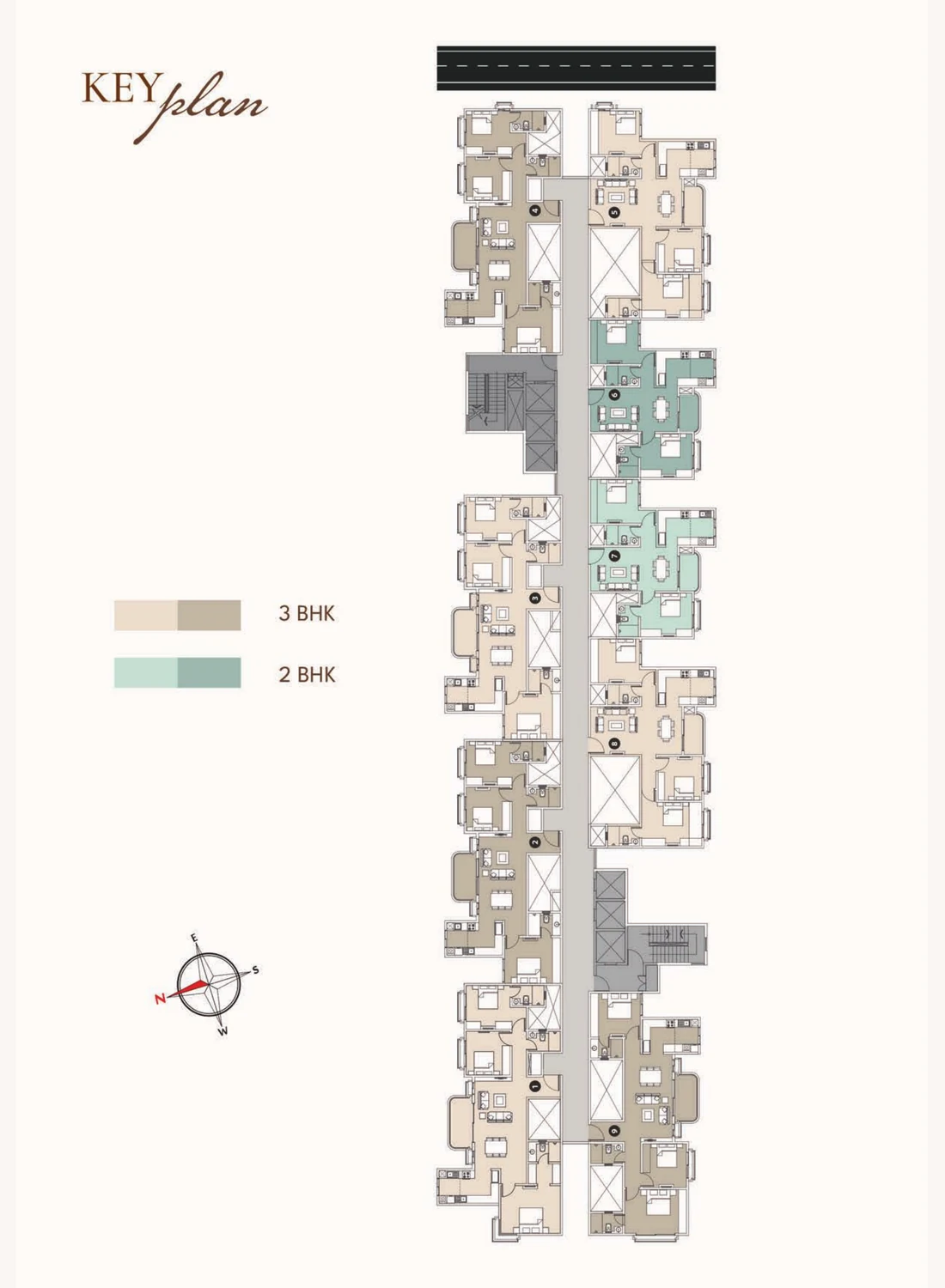 Concorde Sienna typical floor key plan with the nine unit positions Concorde Sienna typical floor key plan with the nine unit positions